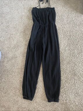 Z Supply Black Strapless Halter Romper Jumpsuit